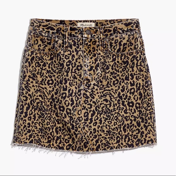 Madewell Rigid Denim A-Line Mini Skirt in Leopard size 25 - Picture 11 of 11